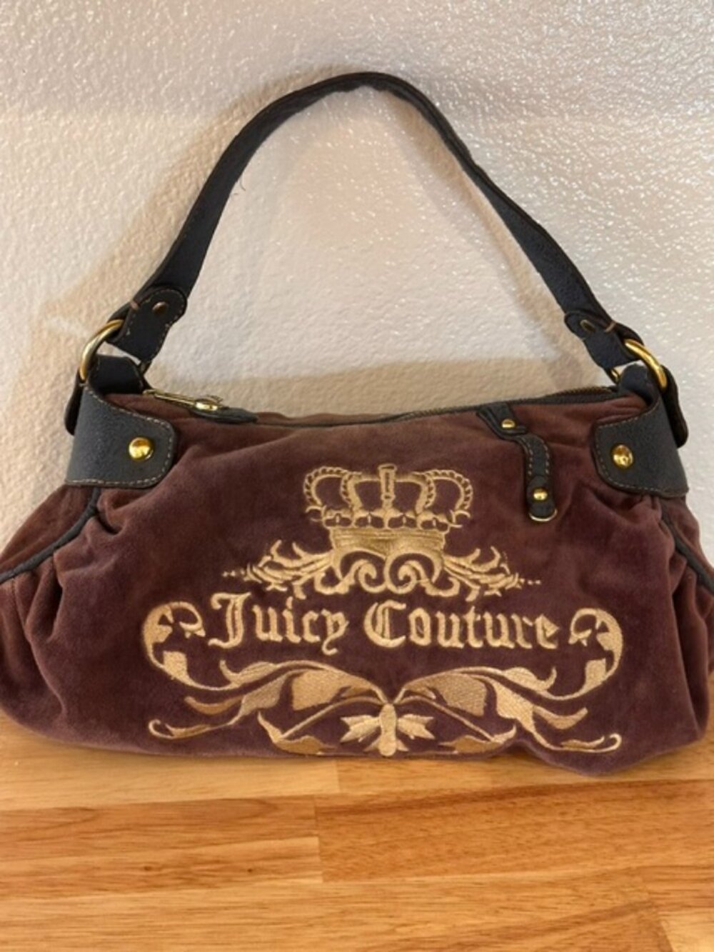 VTG Y2K Juicy Couture Bag Velour Rare Purse Shoulder Satchel 2000s Brown